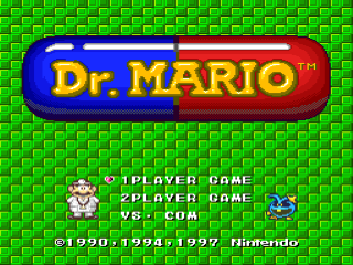 Dr. Mario title screen for Super Famicom